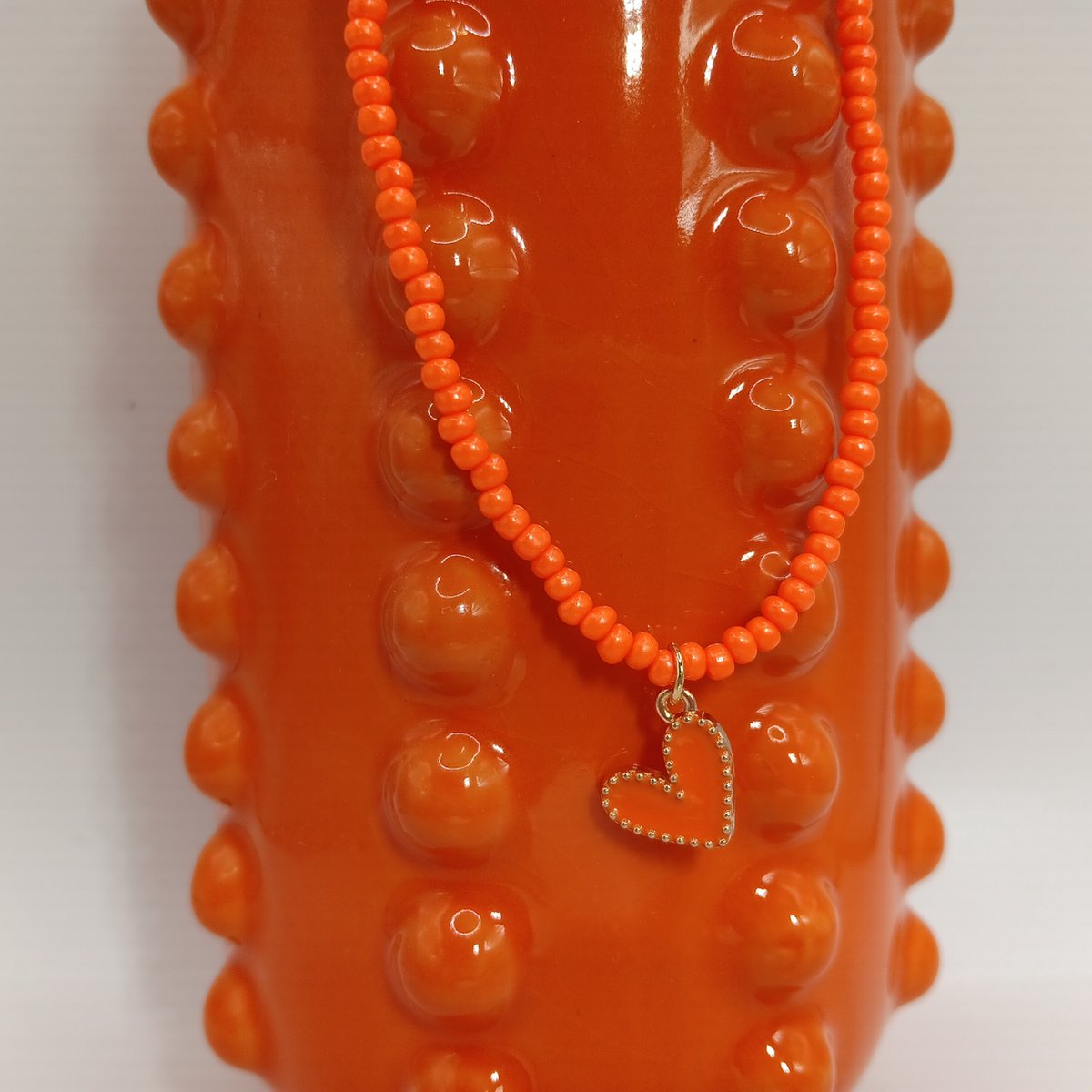 Kinderketting - Hartjes - Oranje - Meisjes - Ketting - Orange heart - Speelgoed - Sieraden